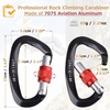 image:imageAzarxis Carabiner Clips 12 25 kN Aluminium D Ring Heavy Duty Lightweight Caribeaners for Hammock Camping Hiking Outdoor Gym Dog Leash Backpack Harness4 25kN  Screwgate  Orange  2 Pack