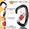 image:imageAzarxis Carabiner Clips 12 25 kN Aluminium D Ring Heavy Duty Lightweight Caribeaners for Hammock Camping Hiking Outdoor Gym Dog Leash Backpack Harness4 25kN  Screwgate  Orange  2 Pack
