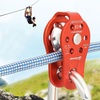 image:imageAzarxis Climbing Pulley 26kN Fixed Plate Aluminum Alloy Rope Pulley Small Micro for Rescue Climbing Hauling Zipline Rigging Rappelling Heavy Duty Black  26 kNBlue