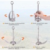image:imageAzarxis Grappling Hook Stainless Steel Gravity Claw Carabiner 771 881 LBS Load Capacity for Outdoor Survival Retrieval Climbing Fishing Aquatic Anchor Hook3 Claw