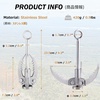 image:imageAzarxis Grappling Hook Stainless Steel Gravity Claw Carabiner 771 881 LBS Load Capacity for Outdoor Survival Retrieval Climbing Fishing Aquatic Anchor Hook3 Claw