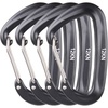 image:imageAzarxis Carabiner Clips 12 25 kN Aluminium D Ring Heavy Duty Lightweight Caribeaners for Hammock Camping Hiking Outdoor Gym Dog Leash Backpack Harness1 12kN  Wiregate  Black  4 Pack