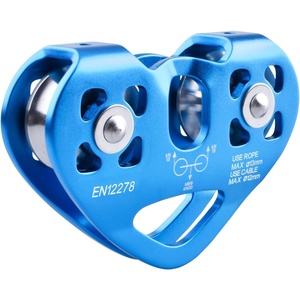 image:imageAzarxis 30 kN Zipline Pulley 6700LBS Zip Line Tandem Dual Trolley Kit for Cable amp Rope Heavy Duty for Rescue Climbing Hauling Backyard Zipline Mountaineering Rigging RedBlue