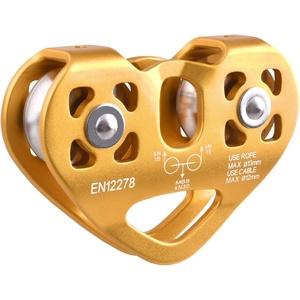 image:imageAzarxis 30 kN Zipline Pulley 6700LBS Zip Line Tandem Dual Trolley Kit for Cable amp Rope Heavy Duty for Rescue Climbing Hauling Backyard Zipline Mountaineering Rigging RedYellow