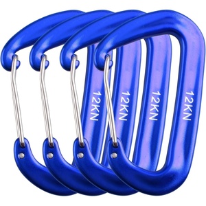 image:imageAzarxis Carabiner Clips 12 25 kN Aluminium D Ring Heavy Duty Lightweight Caribeaners for Hammock Camping Hiking Outdoor Gym Dog Leash Backpack Harness1 12kN  Wiregate  Dark Blue  4 Pack