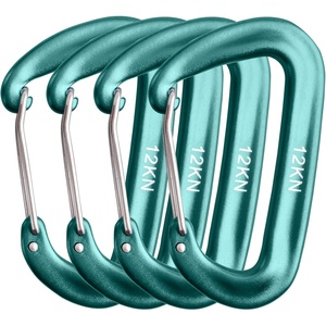 image:imageAzarxis Carabiner Clips 12 25 kN Aluminium D Ring Heavy Duty Lightweight Caribeaners for Hammock Camping Hiking Outdoor Gym Dog Leash Backpack Harness1 12kN  Wiregate  Dark Green  4 Pack