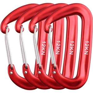 image:imageAzarxis Carabiner Clips 12 25 kN Aluminium D Ring Heavy Duty Lightweight Caribeaners for Hammock Camping Hiking Outdoor Gym Dog Leash Backpack Harness1 12kN  Wiregate  Red  4 Pack