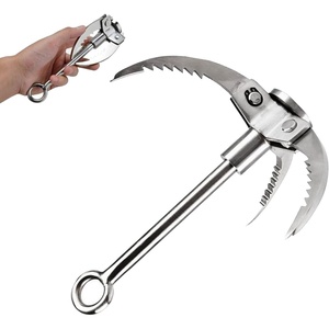 image:imageAzarxis Grappling Hook Stainless Steel Gravity Claw Carabiner 771 881 LBS Load Capacity for Outdoor Survival Retrieval Climbing Fishing Aquatic Anchor Hook3 Claw